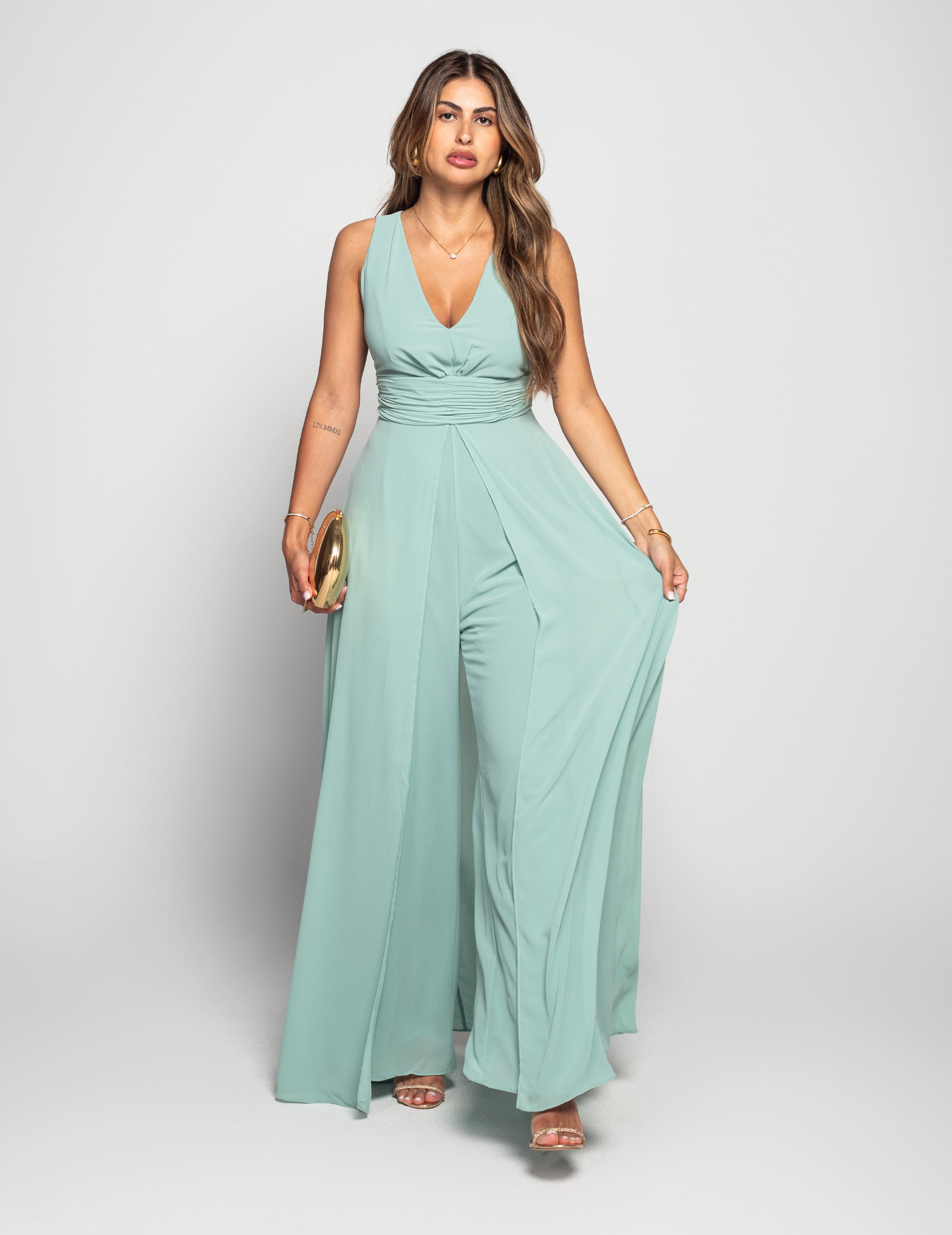 Jumpsuit Queen Size Abertura Frontal