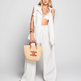 Twinset Ti.Amo 100% Linho Colete C/Zip + Calça