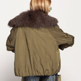 Blusão Ti.Amo De Penas De Pato Com Pêlo De Raposa