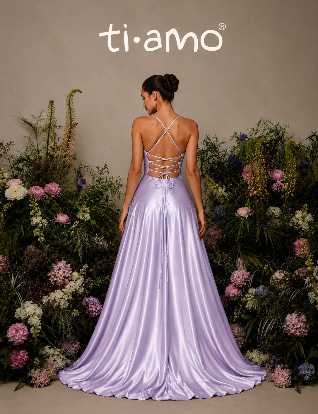 Glamour Dress with Side Slit and Ties