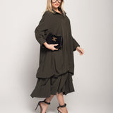 Vestido Camiseiro Ti.Amo Pregas Abalonadas