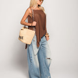 Calça Ti.Amo De Ganga Wide Leg & Efeito Envelope