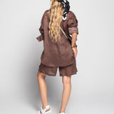 Twinset Ti.Amo Camisa + Calção Mistura De Linho