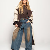 Gabardine Ti.Amo Contraste Castanho