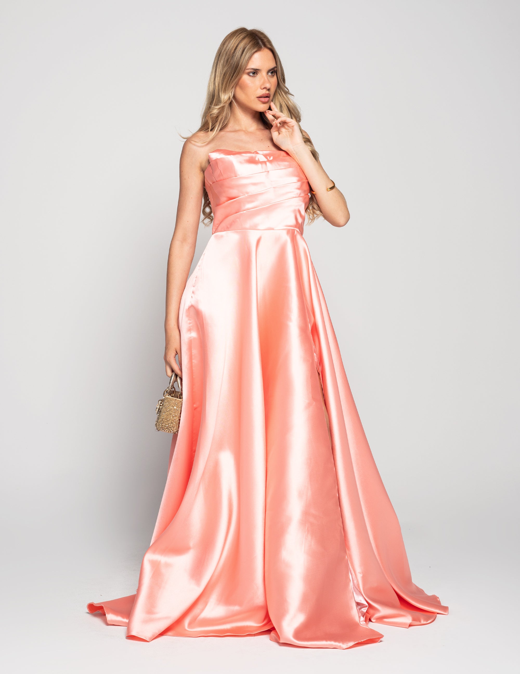 Vestido Longo Glamour Decote Drapeado