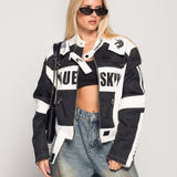 Biker Ti.Amo Motivos Racing Mistura De Pele Sintética