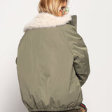 Blusão Ti.Amo De Penas De Pato Com Pêlo Contínuo