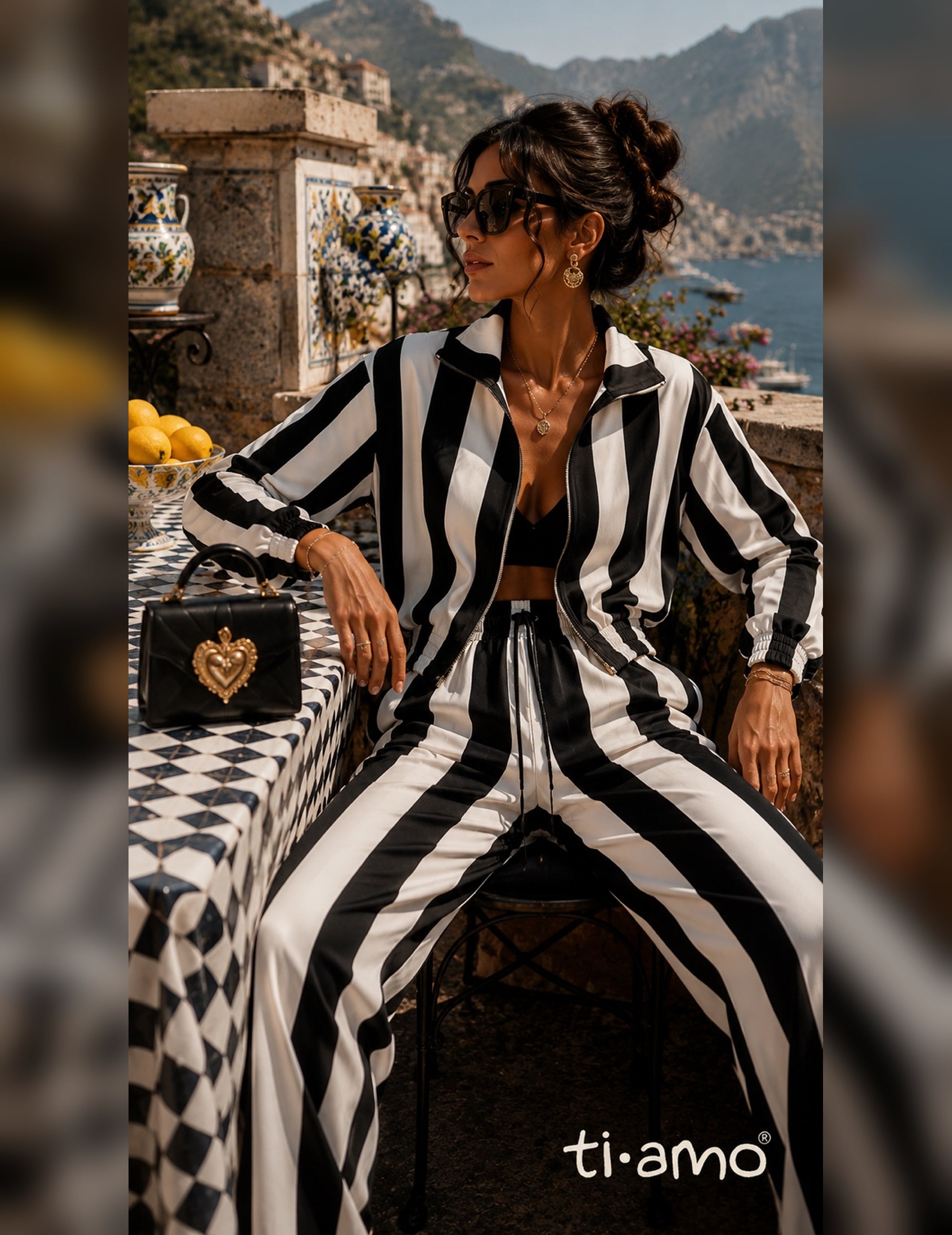 Twinset Ti.Amo Acetinado Riscas Verticais