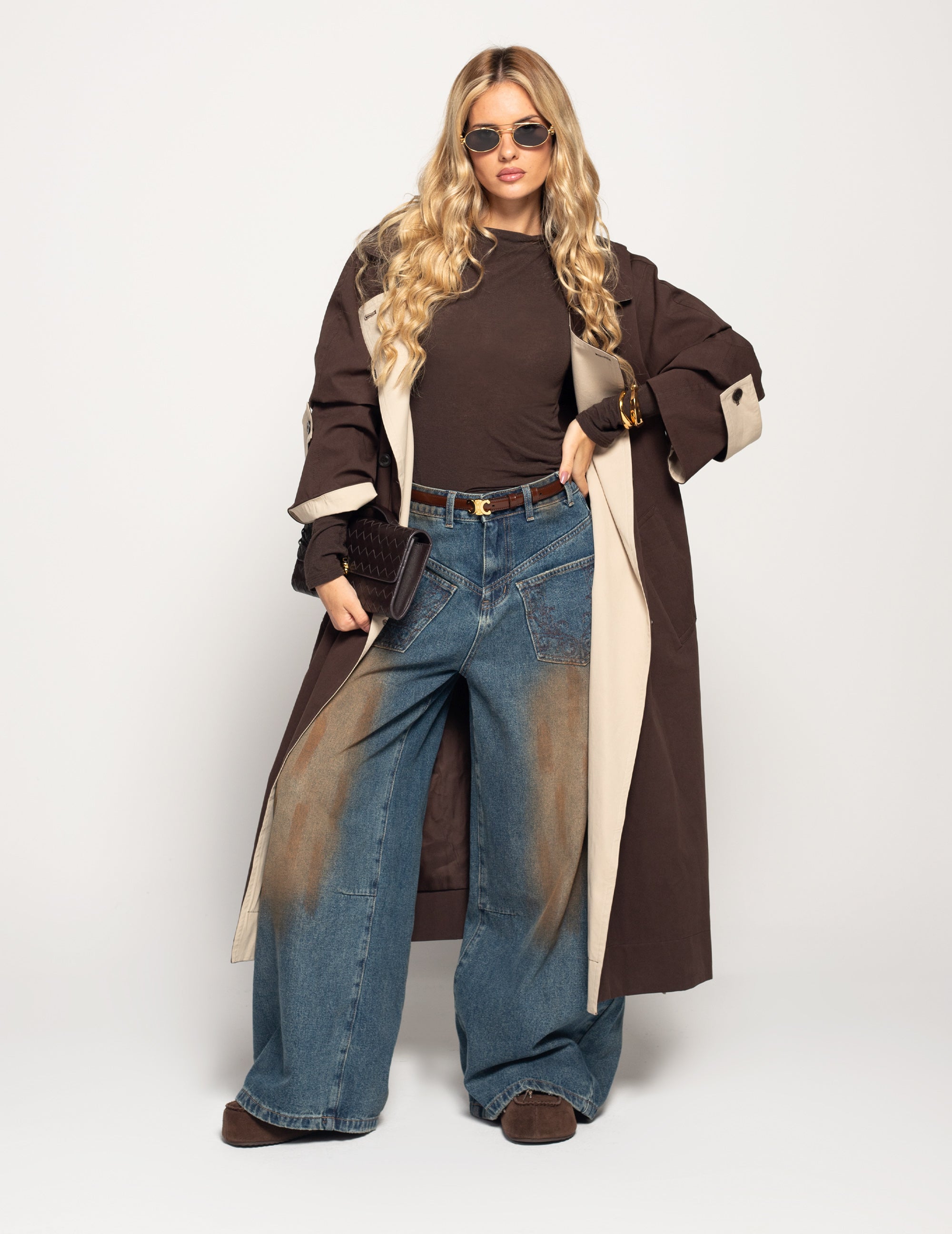 Gabardine Ti.Amo Contraste Castanho