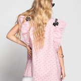 Colete Ti.Amo Polka Dot Mangas Em Rede