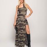 Vestido Ti.Amo Off Shoulder Camuflado