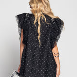 Colete Ti.Amo Polka Dot Mangas Em Rede