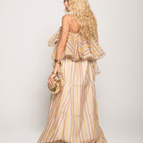 Vestido Ti.Amo De Alças Padrão Riscas Multicolor
