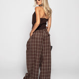 Calça Ti.Amo Com Pregas Padrão Xadrez