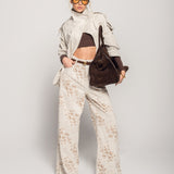 Calça Ti.Amo De Ganga Wide Leg Jacquard