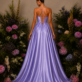 Vestido Longo Efeito Folhos Abertura Lateral