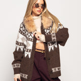 Casaco Ti.Amo De Malha Mistura De Lã Padrão Nórdico