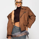 Biker Oversize De Pele Sintética