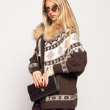 Casaco Ti.Amo De Malha Mistura De Lã Padrão Nórdico