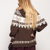 Casaco Ti.Amo De Malha Mistura De Lã Padrão Nórdico