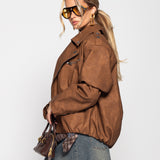 Biker Oversize De Pele Sintética