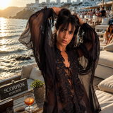 Blusa Rendada em Organza