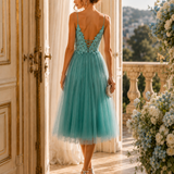 Vestido Tule Guipura Glitter