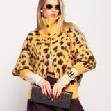 Casaco Ti.Amo Malha Mistura De Lã Print Leopardo