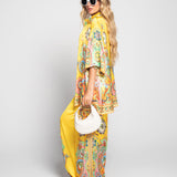 Twinset Ti.Amo Acetinado Premium Camisa + Calça Estampado Piramides