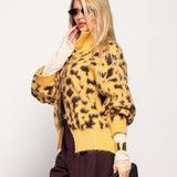 Casaco Ti.Amo Malha Mistura De Lã Print Leopardo