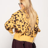 Casaco Ti.Amo Malha Mistura De Lã Print Leopardo