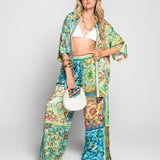 Twinset Ti.Amo Acetinado Premium Estampado Geométrico Floral