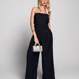 Jumpsuit Ti.Amo Off Shoulder Com Pregas E Cinto