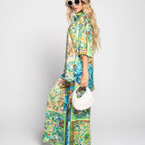 Twinset Ti.Amo Acetinado Premium Estampado Geométrico Floral
