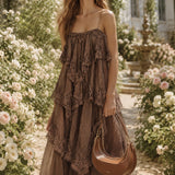 Vestido Ti.Amo Com Folhos Guipura