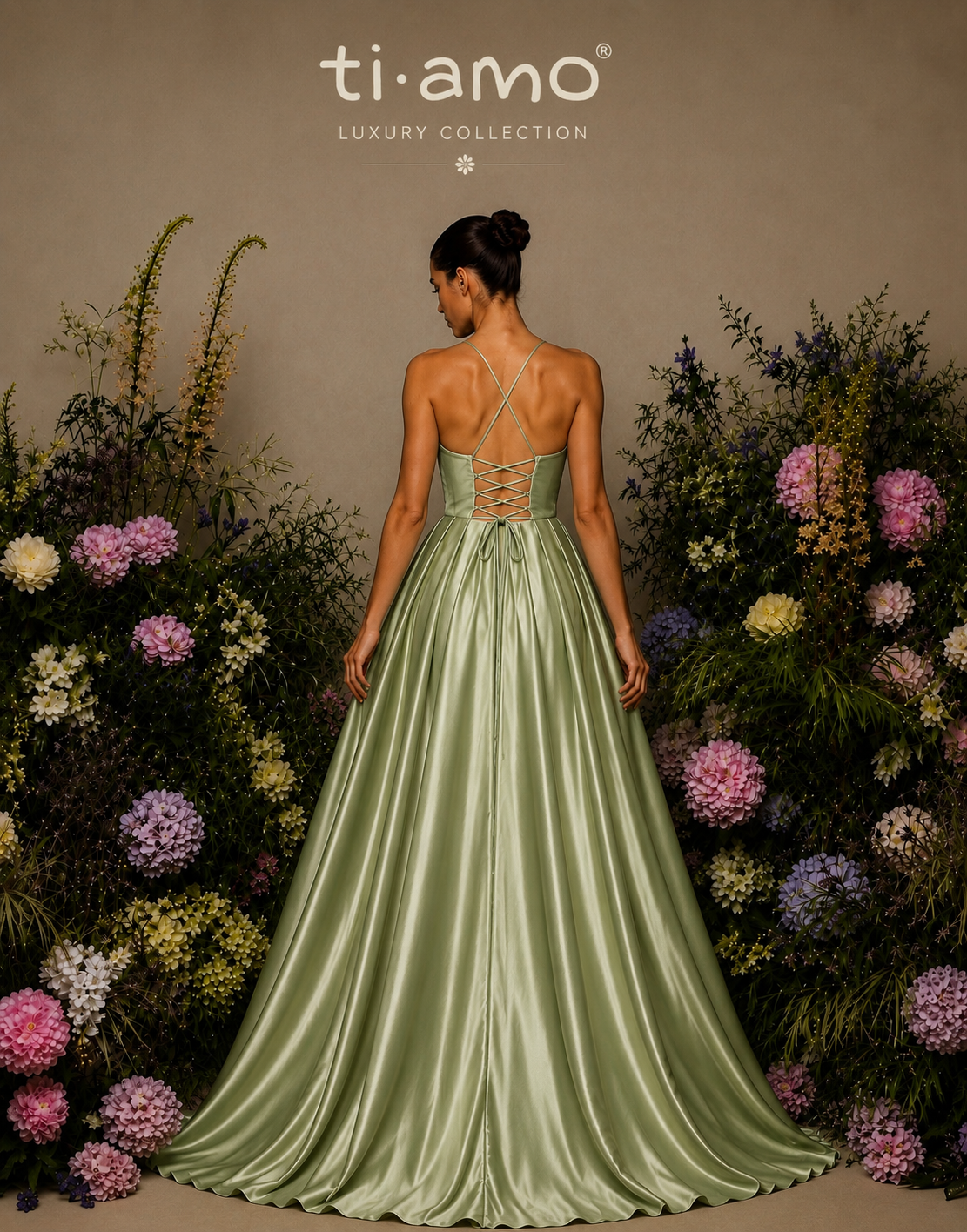 Vestido Longo Efeito Folhos Abertura Lateral