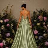 Vestido Longo Efeito Folhos Abertura Lateral