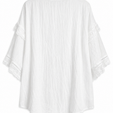 Blusa Ti.Amo Com Folhos Guipura