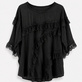 Blusa Ti.Amo Com Folhos Guipura