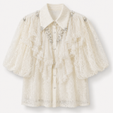 Camisa Ti.Amo Guipura Com Pérolas & Strass