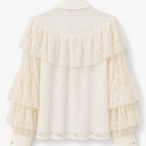 Camisa Ti.Amo Guipura Com Aplicações De Strass E Pérolas