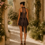 Vestido Curto Glamour Decote Drapeado