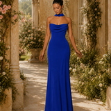 Vestido Longo Off Shoulder Com Fita