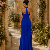Vestido Longo Off Shoulder Com Fita