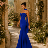 Vestido Longo Off Shoulder Com Fita