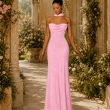 Vestido Longo Off Shoulder Com Fita