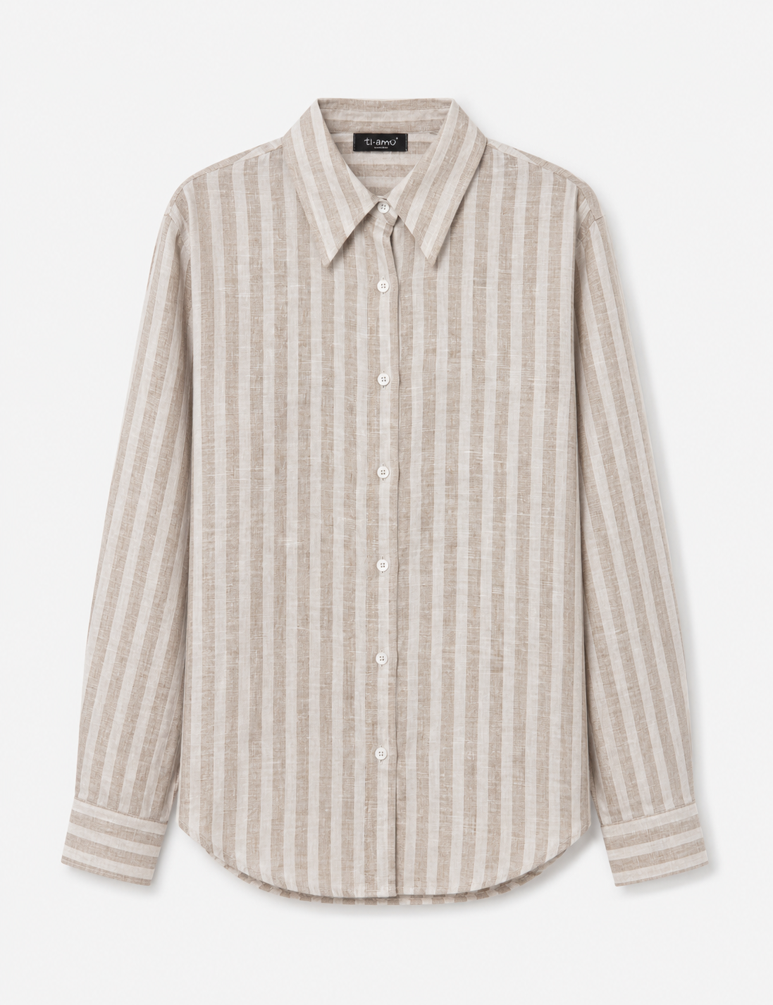 Camisa Ti.Amo De Linho Riscas Verticais