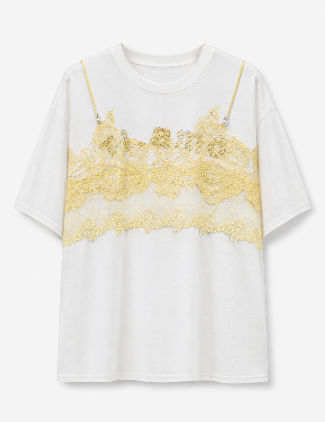 T-Shirt Ti.Amo Com Faixa De Guipura