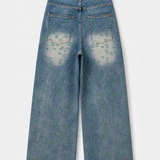 Calça Ti.Amo De Ganga Wide Leg Jacquard & Strass