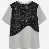 T-Shirt Ti.Amo Guipura Assimétrica Sobreposta